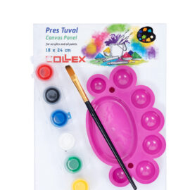 7008-1 - Pres Tuval 18 x 24 cm + 6 renk 5 ml boya