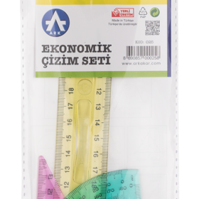 025-Çizim Takımı Ekonomik/3 Parça/Şeffaf
